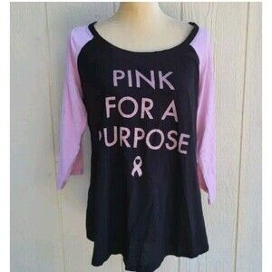 Torrid pink for a purpose breast cancer awareness pink/blk tshirt womens size 0x